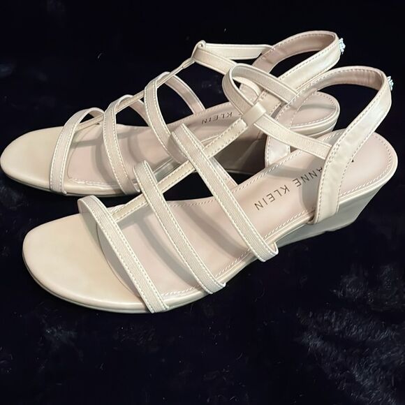 Anne Klein Women's Nude Wedge Sandals - Picture 2 of 10